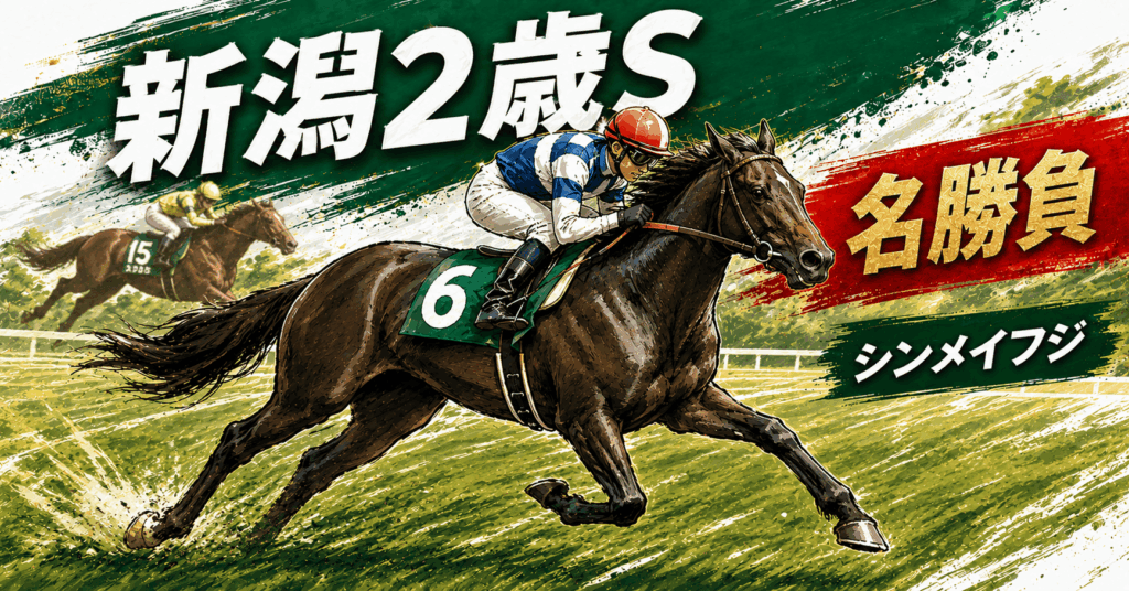 シンメイフジ名勝負｜2009年新潟2歳S・最後方18番手から上がり32.9秒