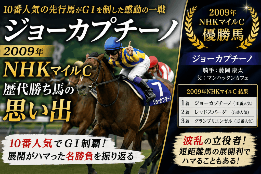 ジョーカプチーノ｜2009年NHKマイルCを制した10番人気の逃げ先行馬を振り返る