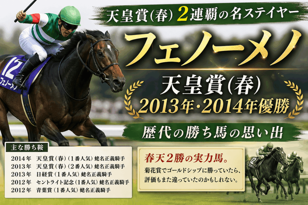 フェノーメノの天皇賞春連覇を振り返る｜2013年・2014年春盾を制した名馬の思い出