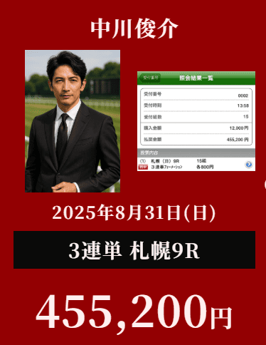 中川俊介 実績 札幌9R 455,200円